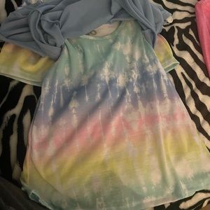 Pretty girl ser With shorts and two t-shirts